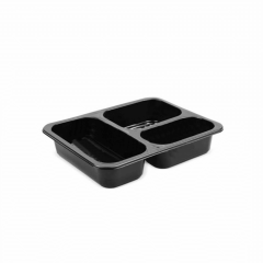 BALPLAST 3 Bölmeli Film Yapıştırmalı Gıda Kabı 227x180 H:40 26 Gram Beyaz