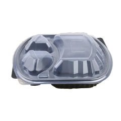 Balplast Mikrodalga Uyumlu 3 Bölmeli Kapaklı Gıda Kabı