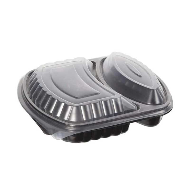 2 Bölmeli Mikrodalga Kap Kapaklı Siyah