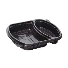 2 Bölmeli Mikrodalga Kap Kapaklı Siyah