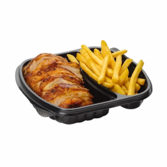 2 Bölmeli Mikrodalga Kap Kapaklı Siyah