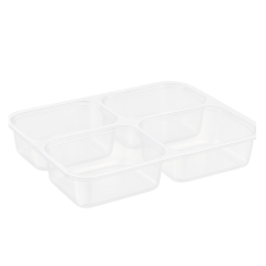 4 Bölmeli Film Yapıştırmalı Tabak