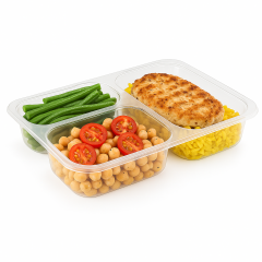 3 Bölmeli Film Yapıştırmalı Tabak